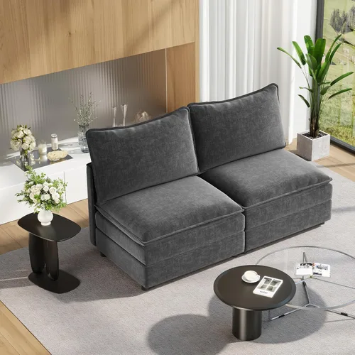 Vista 60 de Vesgantti - Sofá de 40" de Asiento Individual, Cómodo Sofá Nube de Asiento Profundo Tapizado de Chenilla, Sofá Moderno, Asientos Extra para Sofás