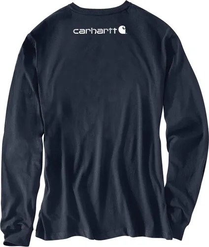 Vista 3 de Carhartt Camiseta resistente de manga larga con logotipo ajuste holgado para hombre