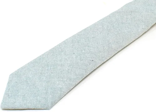 Vista 120 de Corbata delgada de algodón cambray para hombre, estilo desgastado texturizado - 2 1/2 pulgadas de ancho