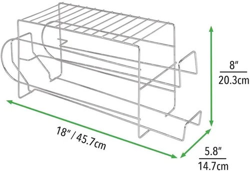 Vista 4 de mDesign Organizador de 2 niveles de alambre de metal con estante superior para despensa de cocina, encimera, gabinete, capacidad para 12 latas