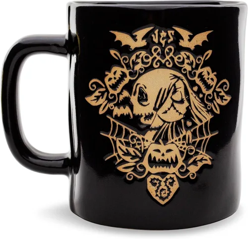 Vista 10 de Disney - Taza de cerámica de 18 onzas con diseño de Jack Skellington 3D en el interior, taza de café grande para expreso, cafeína, artículos 3D Jack