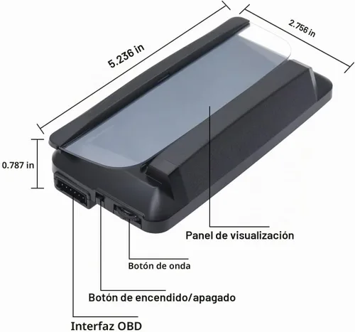 Vista 4 de KAOLALI Pantalla de Visualización de Cabeza para Coche HUD Velocímetro Odómetro OBD2 HD 3D Reflejo Pantalla Multifunción Alarma de Exceso