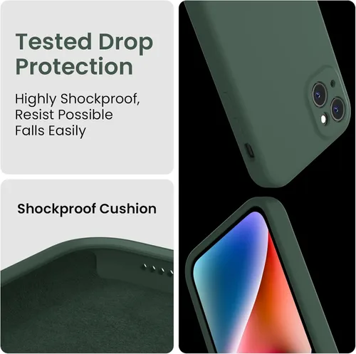 Vista 4 de FireNova Funda diseñada para iPhone 13, funda de silicona mejorada [protección de cámara], forro interior de microfibra antiarañazos, 6.1 pulgadas