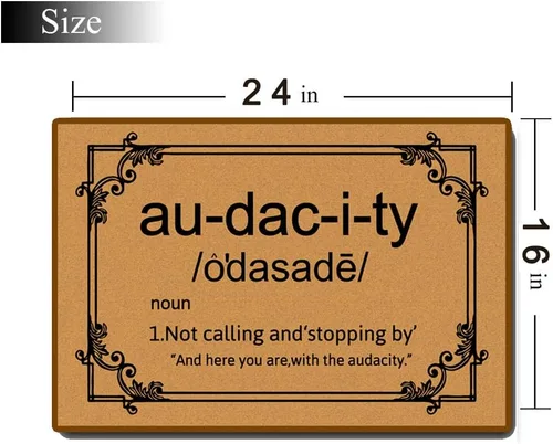 Vista 3 de Accssoey Audacity - Tapete de bienvenida divertido, tapete antideslizante para exteriores, tapete de bienvenida para interiores de 24 x 16 pulgadas