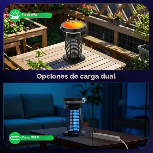 Vista 3 de OnBeam Exterminador solar del insecto al aire libre, 4200V asesino Negro tranquilo