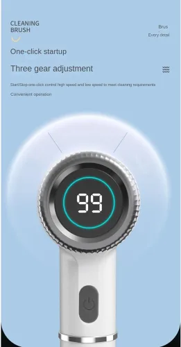 Vista 6 de Cepillo de limpieza eléctrico eléctrico inalámbrico con 5 cabezales de cepillo de repuesto para cocinas de baño