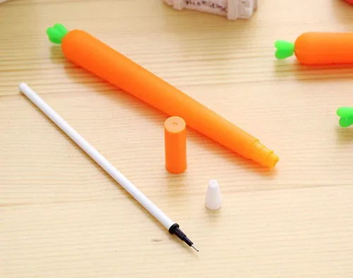 Vista 6 de ALIMITOPIA 12pcs Gel Pen Black Ink Zanahoria Roller Marker Pen (Carrot Styling)