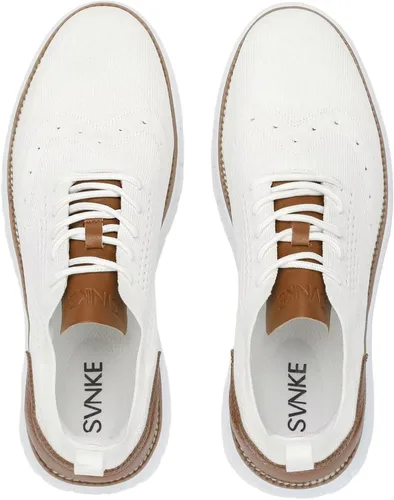 Vista 2 de SVNKE Zapatos Oxford de vestir casuales para hombre, transpirables, de punto, para ocio, moda, ligeros, cómodos, zapatos para caminar