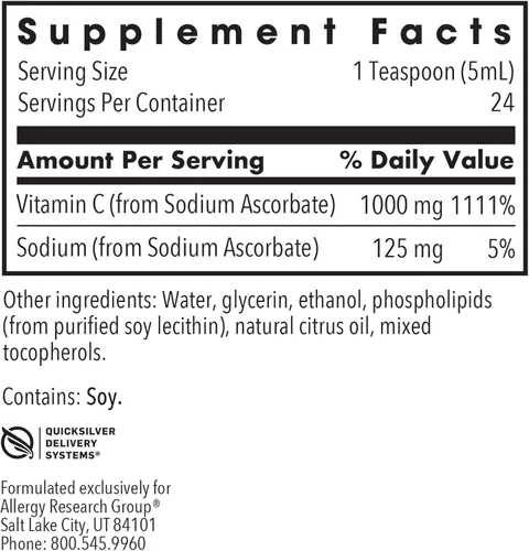 Vista 2 de Allergy Research Group - Micro Liposomal Vitamina C 4 fl oz (4.1 fl oz) Líquido