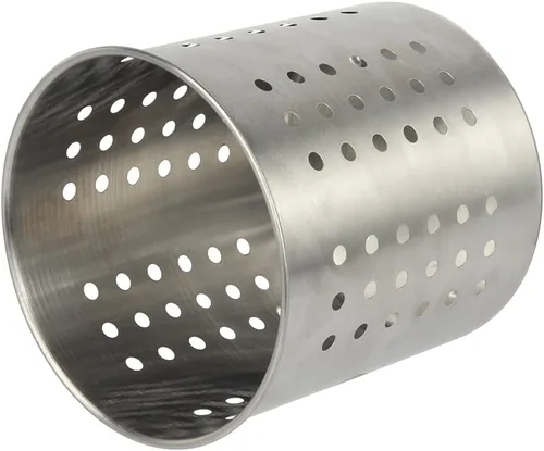 Vista 4 de Soporte para utensilios de cocina de acero inoxidable, soporte para utensilios de cocina para tenedores, espátula, organizador redondo de utensilios