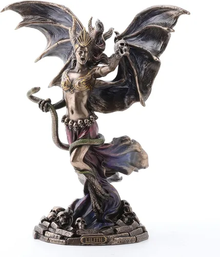 Vista 3 de Veronese Design 9 7/8 pulgadas Lilith la reina de Sheba Escultura de resina Acabado Bronce