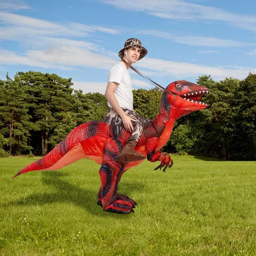 Vista 6 de GOOSH Inflatable Dinosaur Costume for Adult Halloween Costume Women Man Funny Blow up Costume for Halloween Party Cosplay