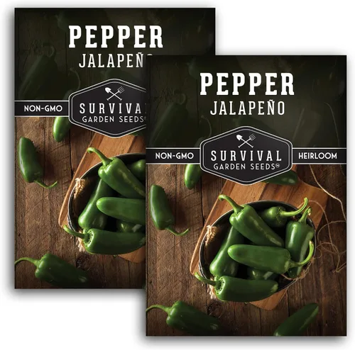 Vista 10 de Semillas de pimiento jalapeño para plantar, pimientos tradicionales sin OMG para encurtidos y salsas, semillas de jardín de supervivencia