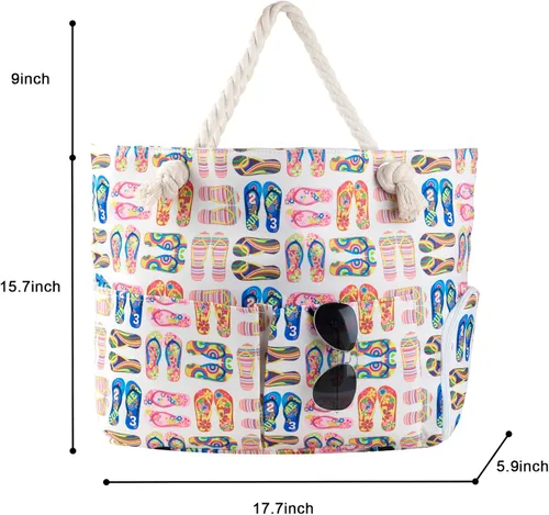 Vista 5 de Bolsas de playa extragrandes impermeables a prueba de arena para vacaciones de verano imprescindibles