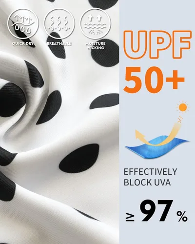 Vista 4 de WOWENY Camiseta de natación de manga larga UPF 50+ para mujer, con agujeros para el pulgar, protección solar UV, traje de baño sin parte inferior