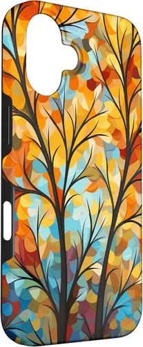 Vista 3 de Otoño y otoño, hojas coloridas, otoño color árbol caso para iPhone 16