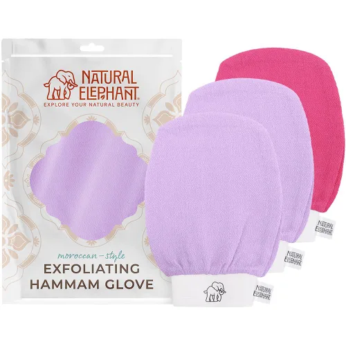 Vista 12 de Natural Elephant Guantes exfoliantes para hammam (2 negros y 1 marrón (paquete de 3))