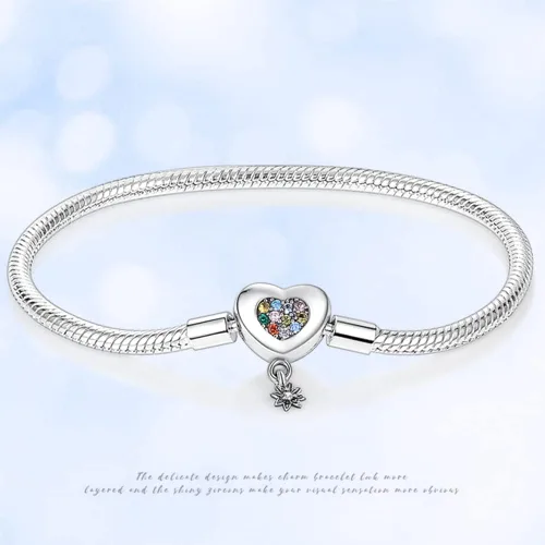 Vista 7 de KUNSIR Pulsera de plata de ley 925 con cierre de palma, cadena de serpiente, pulseras básicas para cualquier dije PDL, para adolescentes y mujeres
