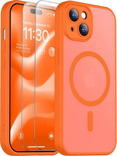 Vista 143 de SPIDERCASE Funda magnética translúcida diseñada para iPhone 11, con 2 protectores de pantalla de vidrio templado, antihuellas, para iPhone 11 de 6.1