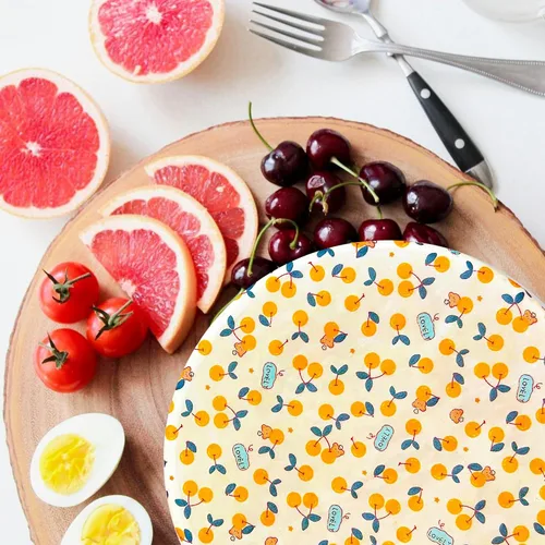 Vista 5 de OHIYO Fundas reutilizables para tazón de cera de abejas (2 grandes), tela elástica de algodón para pan de masa madre, tapas de tazón reutilizables