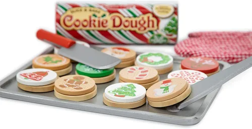 Vista 3 de Melissa & Doug, juego para cortar y hornear galletas de Navidad de madera