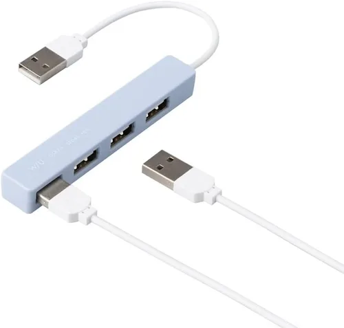 Vista 3 de Nakabayashi Z0235 w/U USB Hub, USB 2.0, 4 Ports, Powder Blue