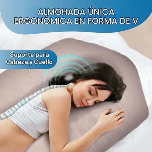 Vista 9 de Almohadas de embarazo para dormir – Almohada de maternidad de 57 pulgadas para mujeres embarazadas con funda extraíble lavable – Soporte para Beige