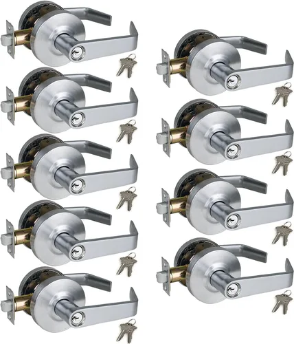 Vista 22 de ANSI Grado 2 Manija de Puerta de Entrada Comercial con Llave, Certificada UL, Cumple ADA, Cromo Satinado 26D, GRD2-72ET-1P