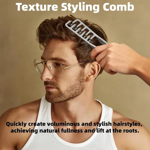 Vista 2 de Peine de textura, peine voluminizador de textura esponjosa para hombres y mujeres, herramienta de peinado texturizante de dientes anchos