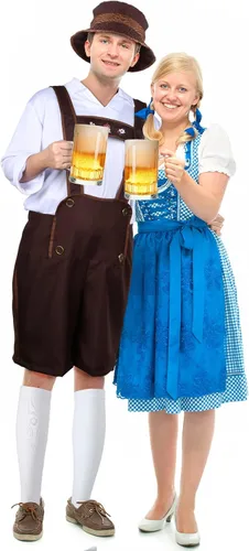 Vista 5 de SATINIOR Disfraz de Oktoberfest bávaro para hombre, disfraz de hombre bávaro alemán, taza de cerveza de vidrio con asa para fiesta de Halloween