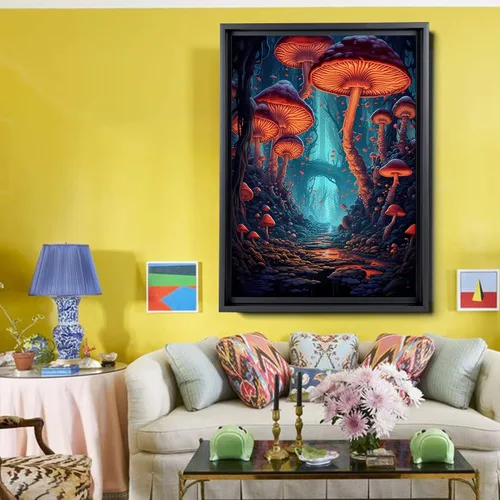 Vista 2 de Magical Mushroom Forest Art, Classic Matte Paper Poster, Enchanting and Whimsical Nature-inspired Artwork