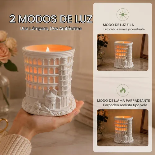 Vista 2 de L LOHAS LED Velas sin llama con control remoto, vela de pilar LED con Blanco