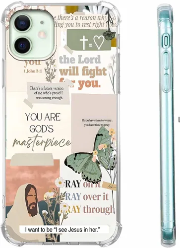 Vista 70 de Funda para Celular con Versículos de la Biblia, Colocación de Citas Cristianas de Jesús, Diseño Collage, Funda Protectora Suave de TPU de Moda
