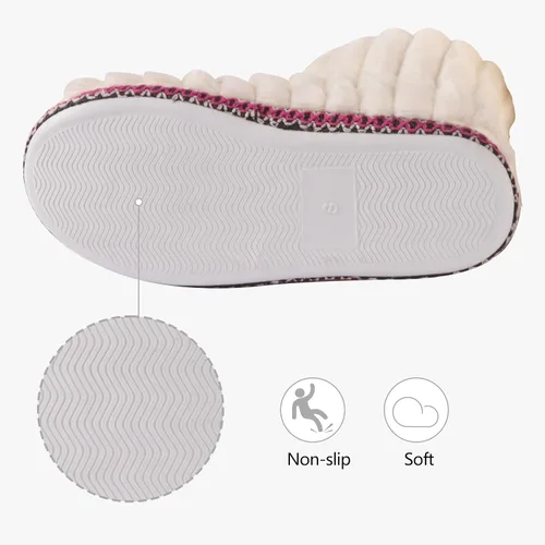 Vista 3 de Forfoot Pantuflas de invierno para mujer, cómodas pantuflas de forro polar para interiores y dormitorio, pantuflas de tobillo mullidas