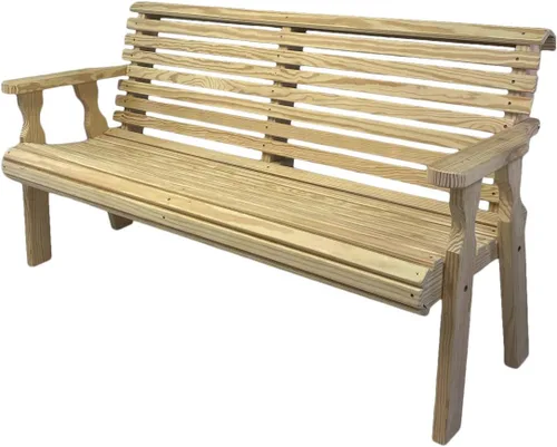 Vista 9 de Amish Casual Banco resistente para exteriores enrollable (5 pies, color roble manchado)