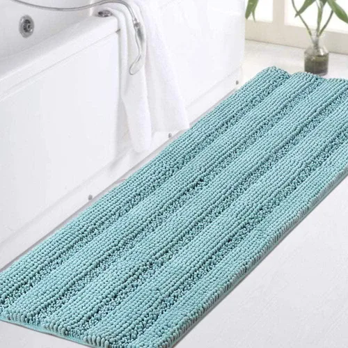 Vista 142 de Turquoize Alfombra de baño de chenilla de lujo para baño, extra absorbente, alfombra de ducha de microfibra antideslizante para baño, alfombra Aqua