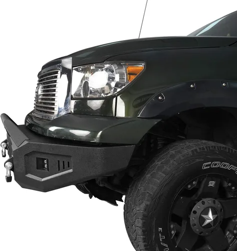 Vista 2 de Tundra parachoques delantero con placa de cabrestante para camioneta Toyota Tundra 2007 2008 2009 2010 2011 2012 2013