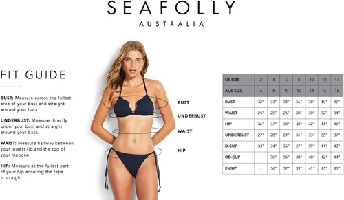 Vista 4 de Seafolly Traje de baño de bikini de línea larga con bandas para mujer