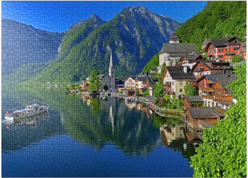 Vista 8 de Hallstatt Am Hallstättersee, Salzkammergut, Upper Austria - Rompecabezas prémium de 100 piezas para adultos