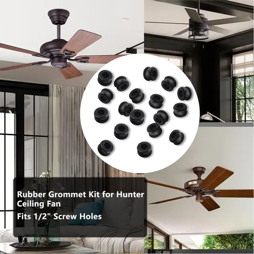 Vista 5 de 18 ojales de goma de repuesto para ventilador de techo Hunter, piezas de repuesto para ventilador de techo, 18