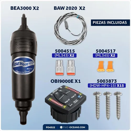 Vista 6 de Sistema de aletas de compensación eléctrico Bolt 12" x 9", kit completo BOLT129, 12V DC - FO4322