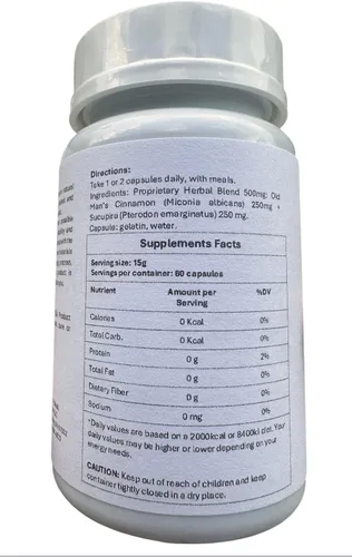 Vista 5 de Canela de Old Man's con Sucupira 500 mg (60 cápsulas) - Suplemento de hierbas de mezcla