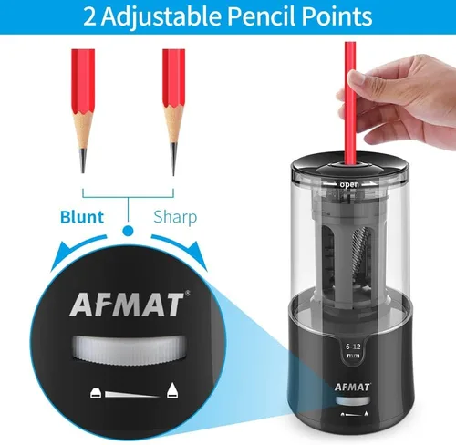 Vista 4 de AFMAT Sacapuntas de punta larga + sacapuntas manos libres totalmente automático para lápices de colores (PSA6+PSA8)