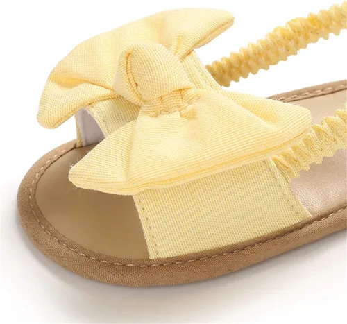 Vista 7 de COSANKIM Sandalias de verano para bebés y niñas con suela suave de flores para recién nacidos, zapatos de vestir para cuna