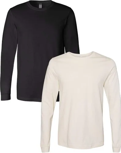 Vista 23 de Canvas Filmore 3501 - Camiseta de 4.2 onzas para hombre manga larga (1) Ceniza + (1) Jaspeado atlético