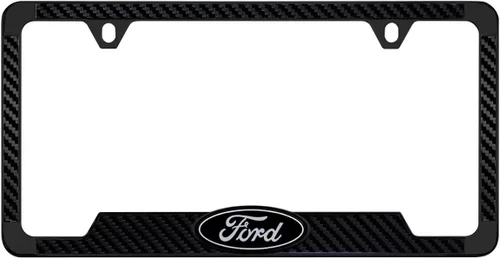 Vista 14 de Ford Logo 3D en negro de plástico ABS, soporte para matrícula con 2 agujeros (Negro/A)