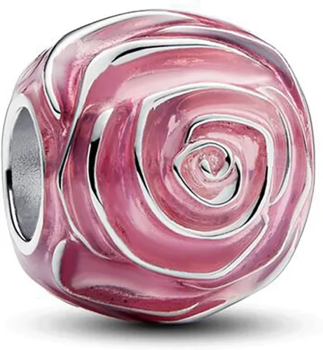 Vista 21 de Abalorios de plata de ley 925 para pulseras, dijes de amor y corazón, flor de cerezo, joyería para mujer