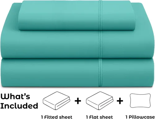 Vista 2 de Pure Bedding Juego de Sábanas Twin - Sábanas de Cama de Microfibra Ultra-Suave 1800 - Doble Cepillado - Bolsillos Profundos - Ajuste Fácil - Extra
