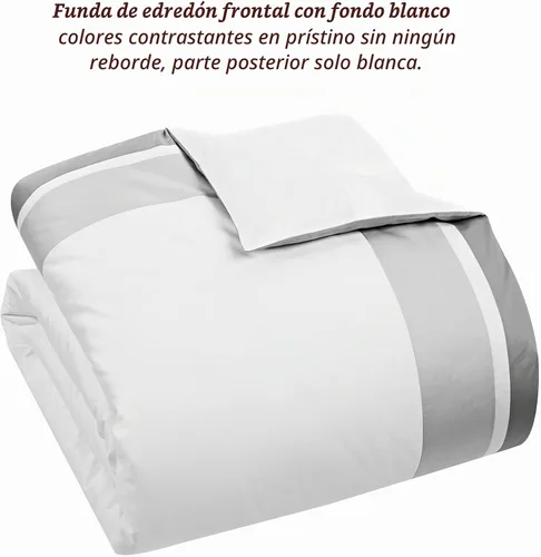 Vista 5 de Casabolaj Shading - Juego de funda de edredón de 3 piezas, 100% algodón egipcio, satén de lujo de 400 hilos, marco de retazos con cierre de botón