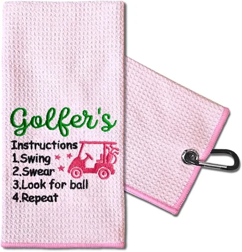 Vista 11 de TOUNER I Know I Play Like A Girl Try to Keep Up, toallas de golf bordadas divertidas para mujer, bolsa de golf, toalla de regalo para damas